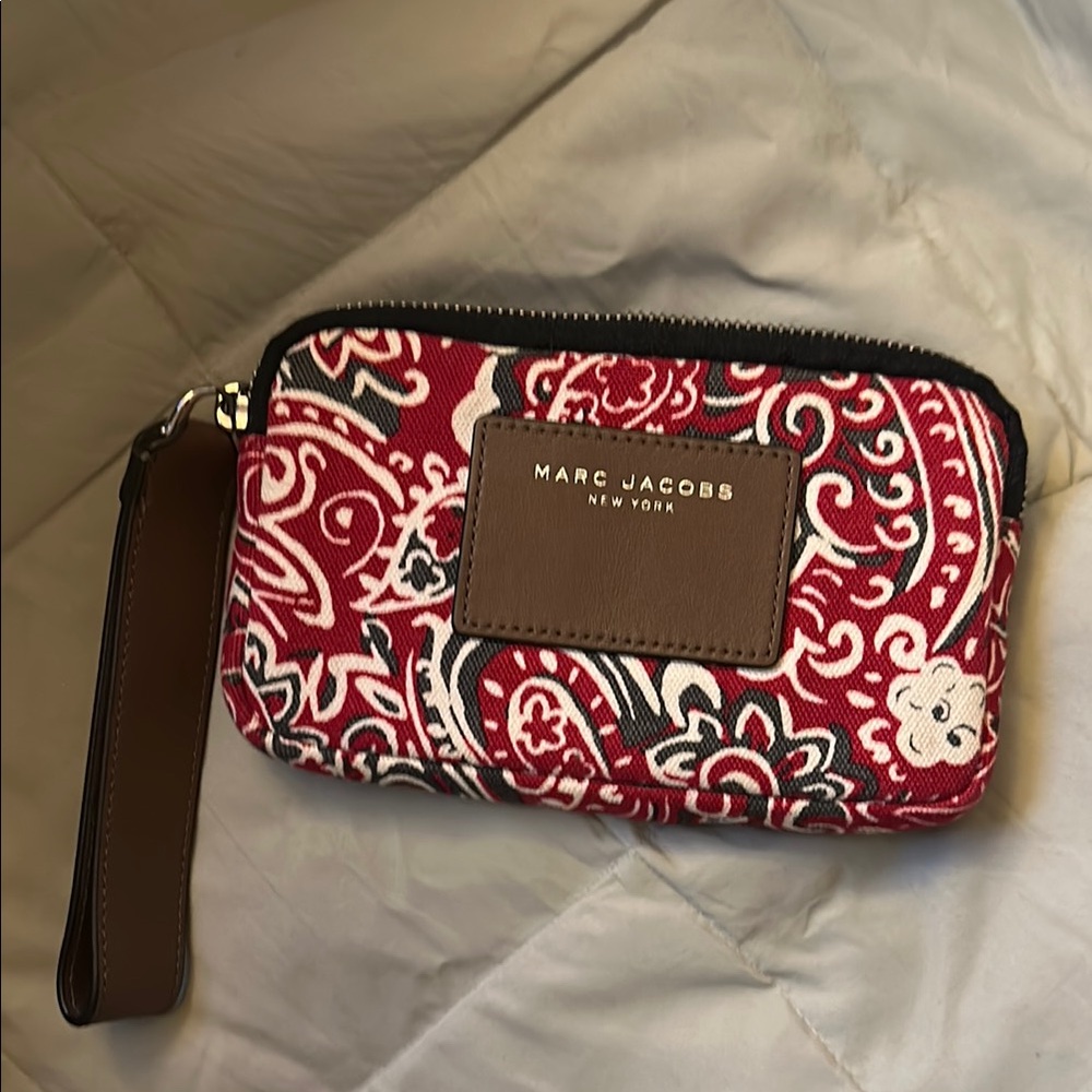 Marc Jacobs Red Paisley Wristlet